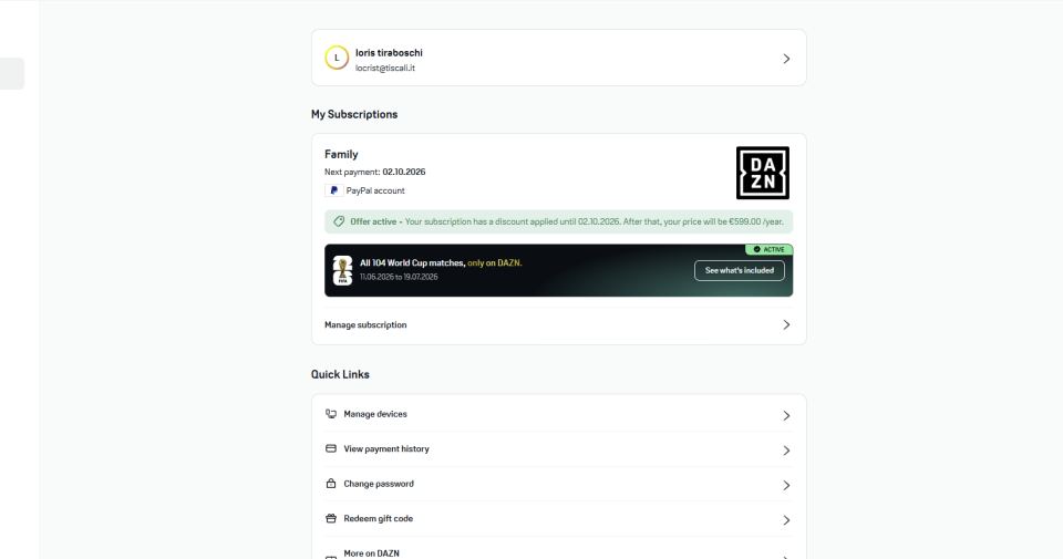 DAZN Italy Lifetime
