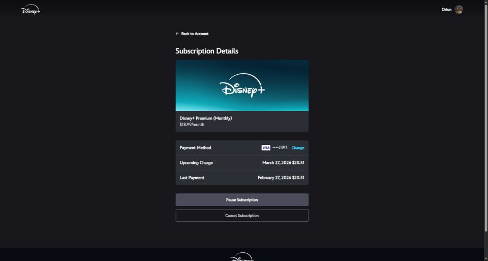 Disney+ Lifetime NFA